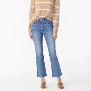 J Crew Demi Billie Boot Crop Jean in Blue Lagoon Sz 27 Spring Flare